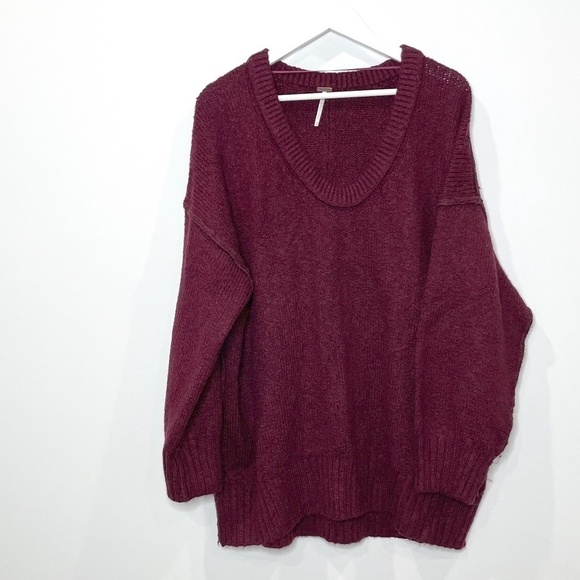 Free People Purple Knit Oversized Sweater - Picture 1 of 8